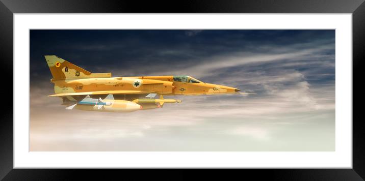 Kfir C-2, "Riding the clouds" Framed Mounted Print by Rob Lester