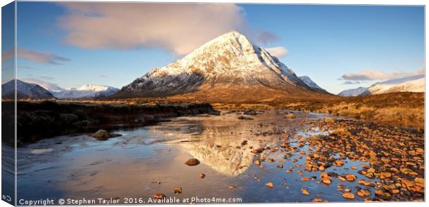 A new day begins in Glencoe Canvas Print by Stephen Taylor