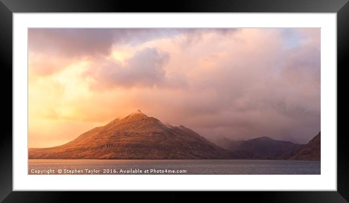 Sunset on Skye Framed Mounted Print by Stephen Taylor