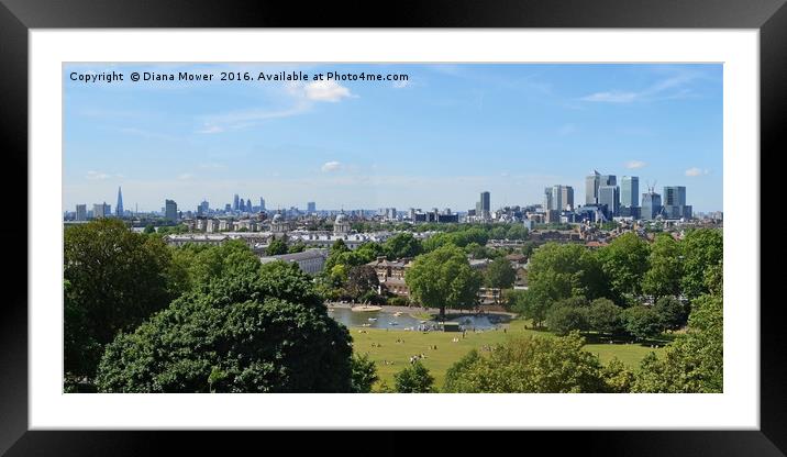 Greenwich Park London Framed Mounted Print by Diana Mower