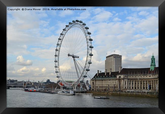 The London Eye Framed Print by Diana Mower