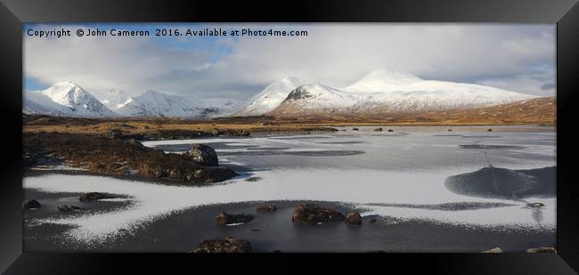 Meall a Bhuiridh from Lochan na Stainge.  Framed Print by John Cameron
