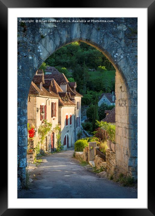 Saint-Cirq-Lapopie Gate Framed Mounted Print by Brian Jannsen