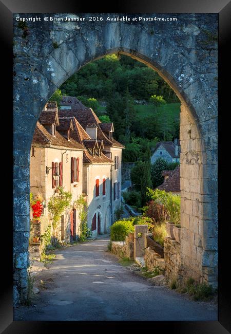 Saint-Cirq-Lapopie Gate Framed Print by Brian Jannsen