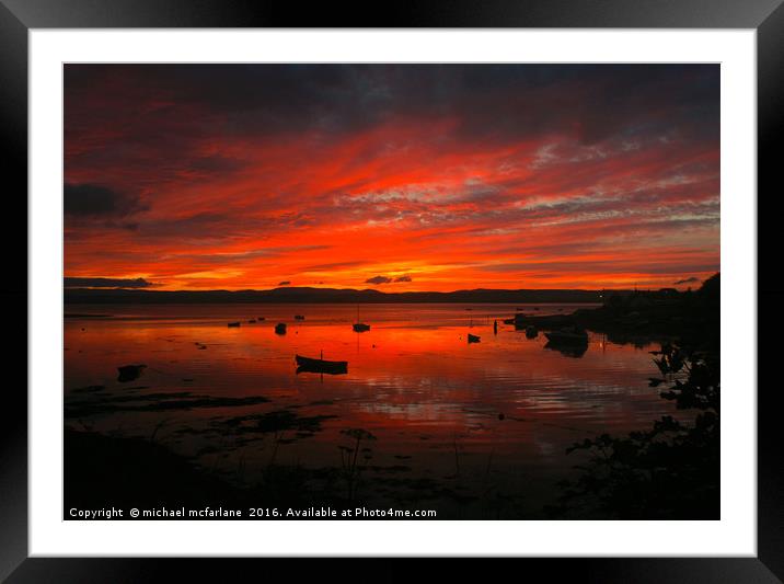 Devil Sky sunset Framed Mounted Print by michael mcfarlane