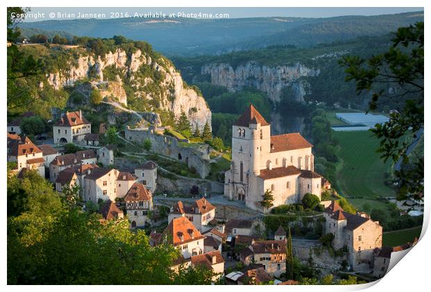 Saint-Cirq-Lapopie Dawn III Print by Brian Jannsen