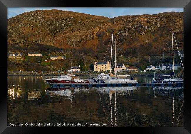 Summers evening in Mallaig Framed Print by michael mcfarlane