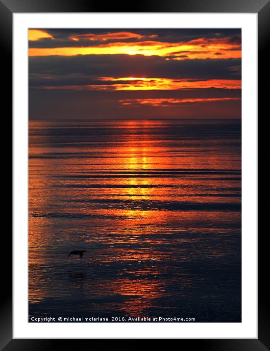 Golden sunrise over scurdie ness Framed Mounted Print by michael mcfarlane