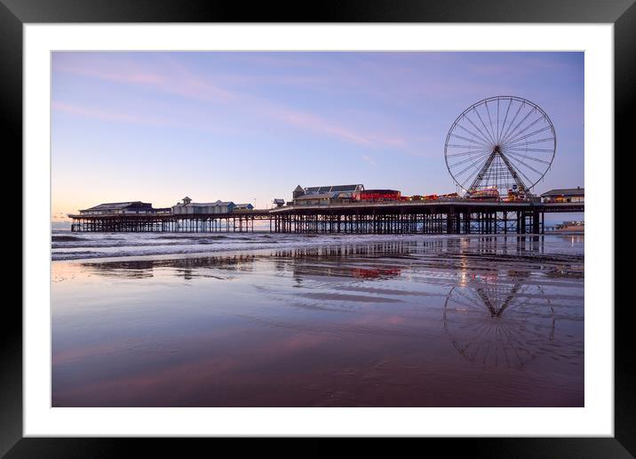 Sunset Sky Central Pier Blackpool Framed Mounted Print by Gary Kenyon