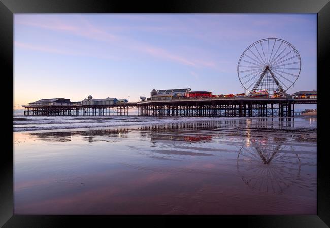 Sunset Sky Central Pier Blackpool Framed Print by Gary Kenyon