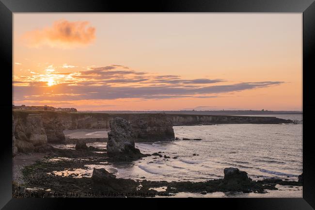 Majestic Sunset at Marsden Beach Framed Print by andrew blakey
