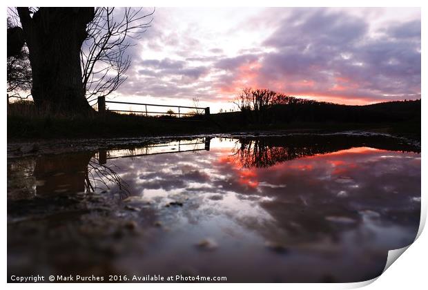 Reflection After Storm Imogen - Sunset Print by Mark Purches