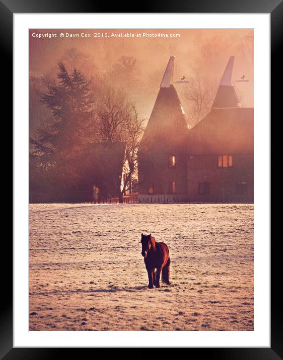 Oast and Pony Framed Mounted Print by Dawn Cox