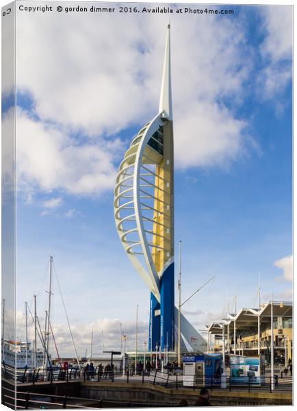 A Portsmouth Icon the Spinnaker Tower Canvas Print by Gordon Dimmer