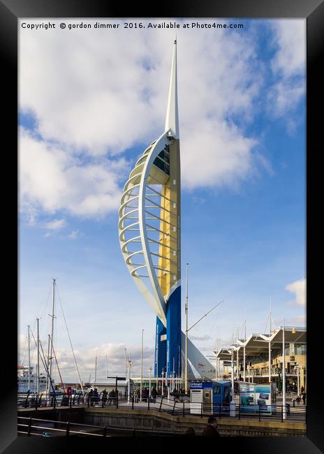 A Portsmouth Icon the Spinnaker Tower Framed Print by Gordon Dimmer