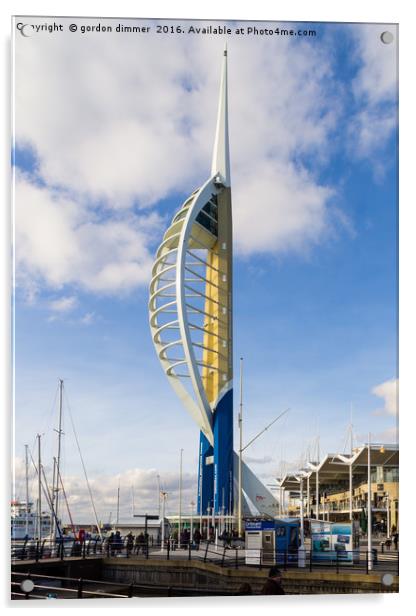 A Portsmouth Icon the Spinnaker Tower Acrylic by Gordon Dimmer