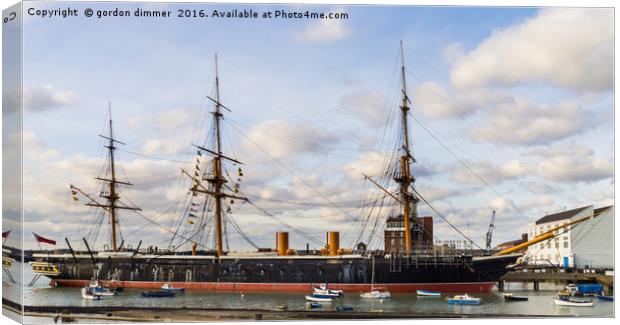 HMS Warrior  Canvas Print by Gordon Dimmer