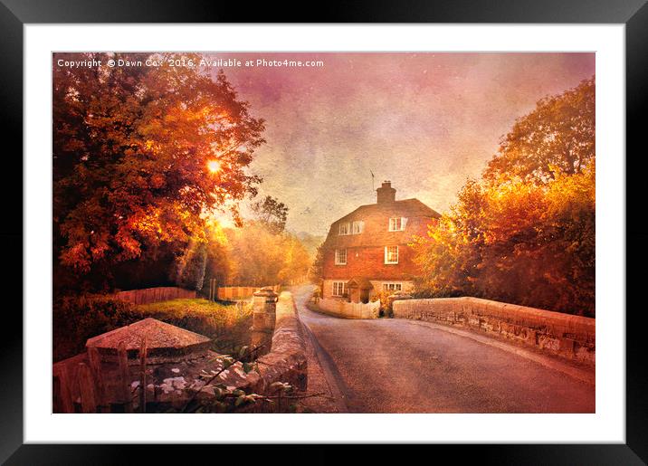 House on the Bridge Framed Mounted Print by Dawn Cox