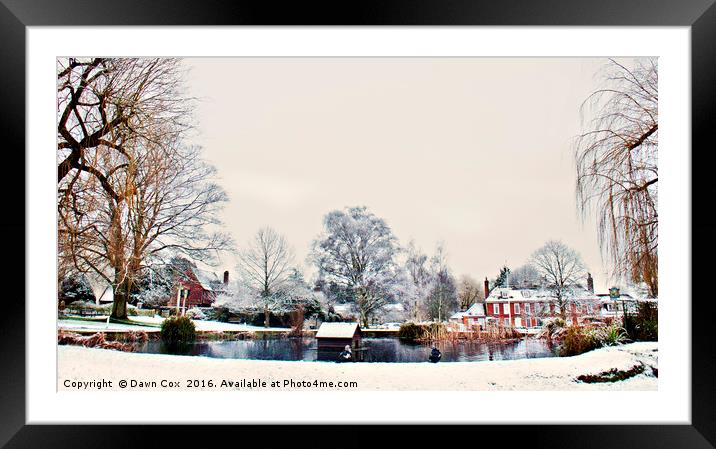 Otford in Snow Framed Mounted Print by Dawn Cox