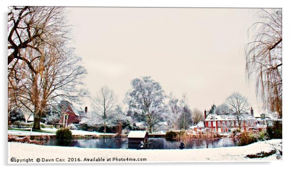 Otford in Snow Acrylic by Dawn Cox