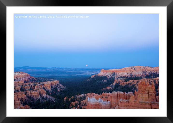 Bryce Canyon at Sunset and Moonrise Framed Mounted Print by Nick Caville