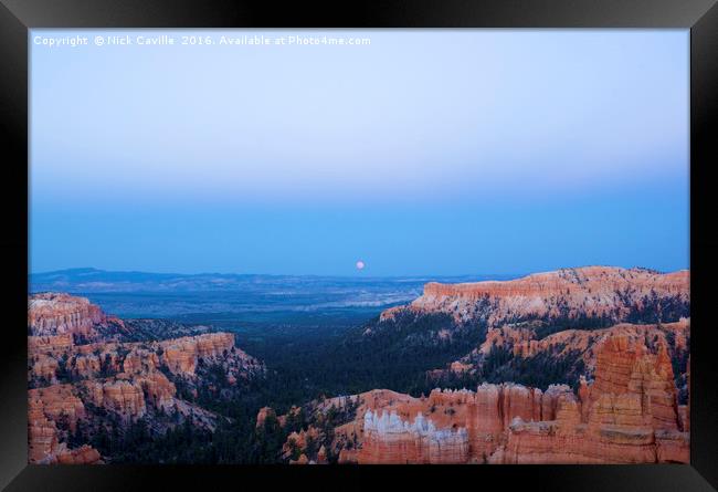Bryce Canyon at Sunset and Moonrise Framed Print by Nick Caville