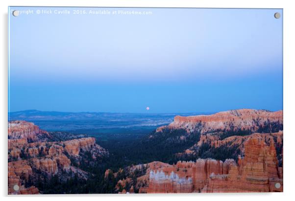 Bryce Canyon at Sunset and Moonrise Acrylic by Nick Caville