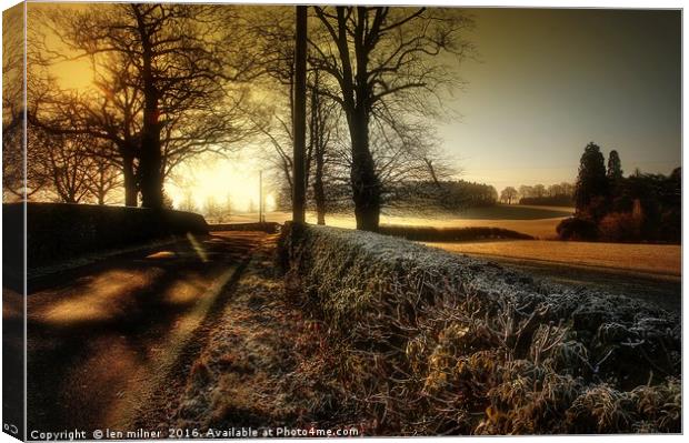 ON A COLD AND FROSTY MORNING Canvas Print by len milner