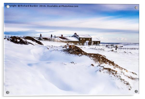 Winter At The Lion Inn On Blakey Ridge Acrylic by Richard Burdon