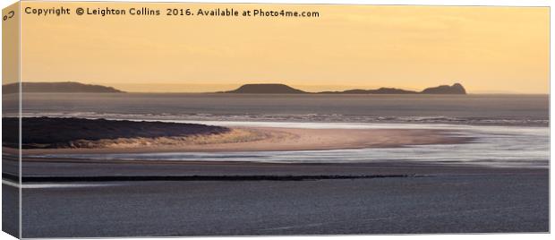 Worms Head and North Gower Canvas Print by Leighton Collins