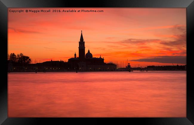 Sunset over the Grand Canal Venice Framed Print by Maggie McCall