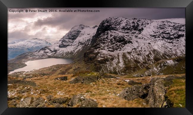 Thje Langdale Pikes Framed Print by Peter Stuart