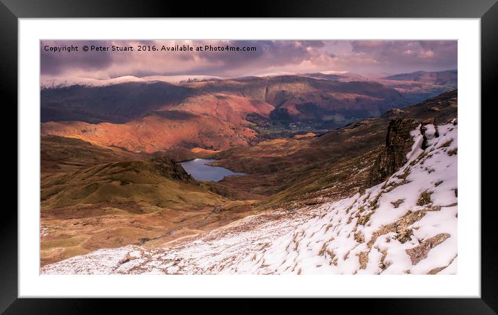 Grasmere Common and Easdale Tarn Framed Mounted Print by Peter Stuart