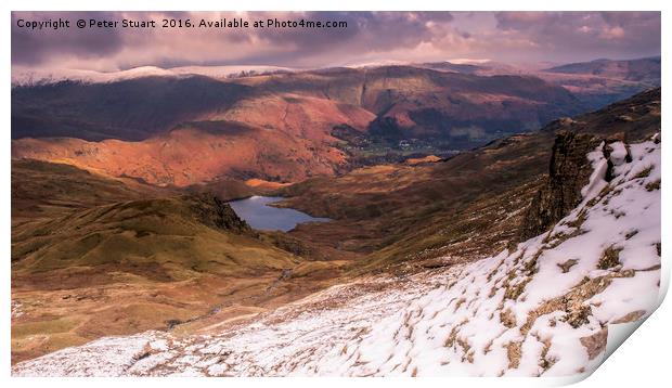 Grasmere Common and Easdale Tarn Print by Peter Stuart