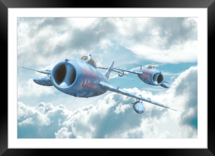 MIG 17s " On your Tail"  Framed Mounted Print by Rob Lester