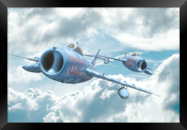 MIG 17s " On your Tail"  Framed Print by Rob Lester