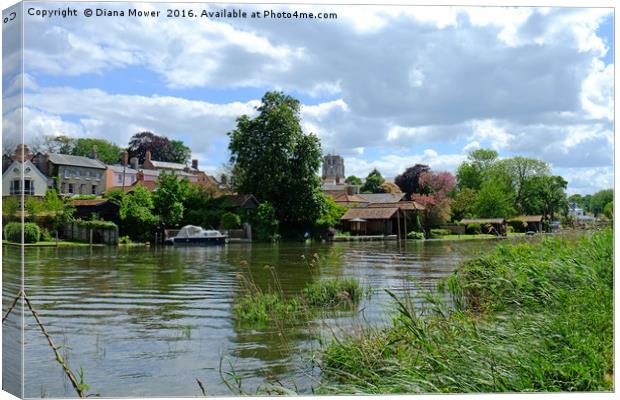 The River Waveney at Beccles Canvas Print by Diana Mower
