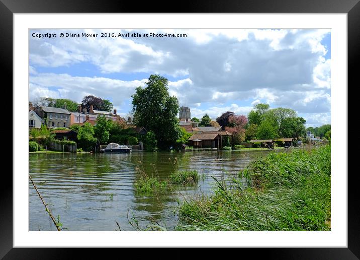 The River Waveney at Beccles Framed Mounted Print by Diana Mower