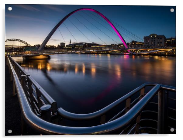 The Millennium Bridge, Gateshead Acrylic by Dave Hudspeth Landscape Photography