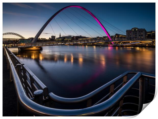 The Millennium Bridge, Gateshead Print by Dave Hudspeth Landscape Photography