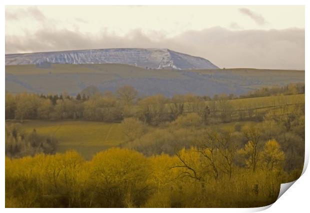 Brecon Beacon view from herefordshire Print by paul ratcliffe