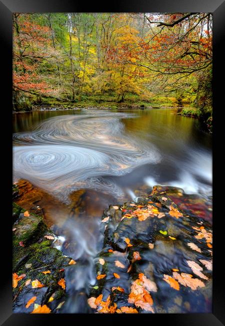 Brecon Beacons Waterfall in Autumn Framed Print by Jonathan Smith