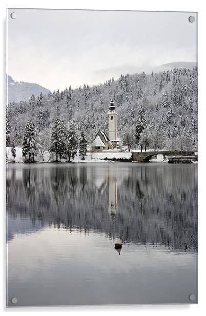 Alpine winter Acrylic by Ian Middleton