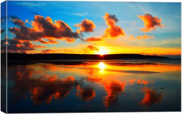 Golden Beach Sunset Canvas Print by Grant Lewis