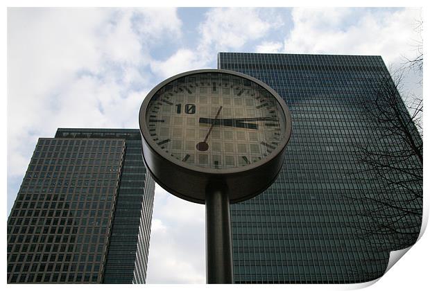 Canary Wharf Time piece Print by mark blower