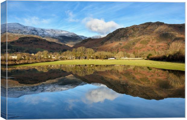 Coniston Field Reflections Canvas Print by Gary Kenyon