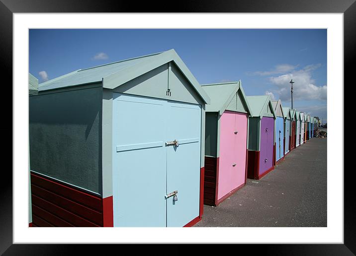 Brighton beach huts Framed Mounted Print by mark blower