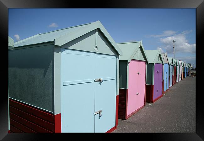 Brighton beach huts Framed Print by mark blower