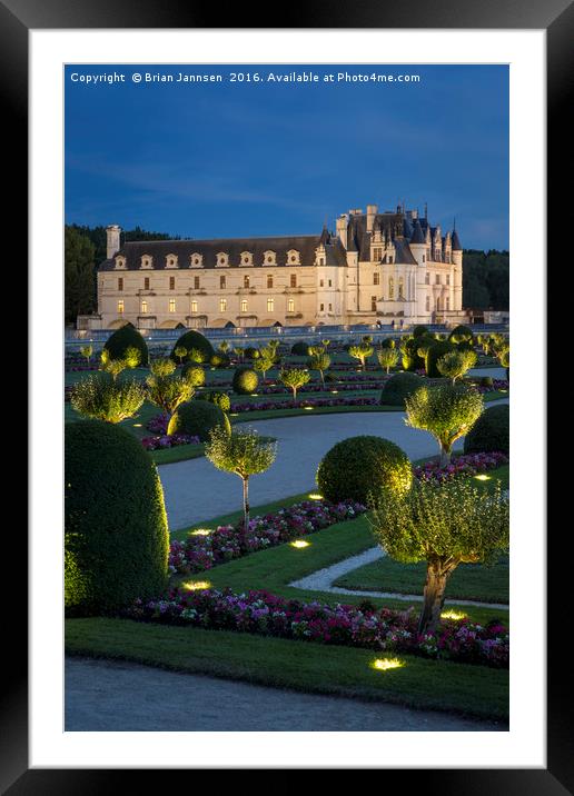 Chateau Chenonceau Garden Framed Mounted Print by Brian Jannsen
