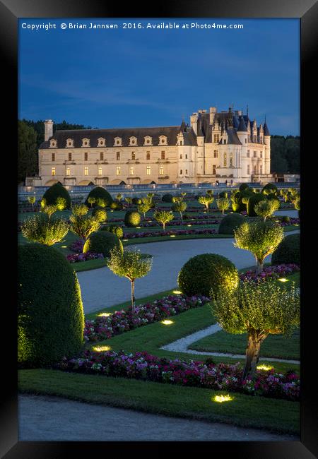 Chateau Chenonceau Garden Framed Print by Brian Jannsen